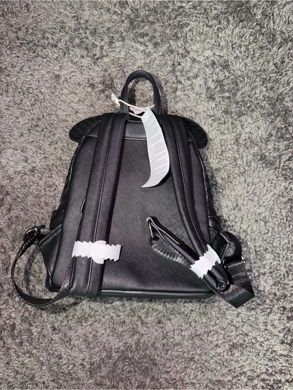 Loungefly Black Woven Mickey Ear Mini Backpack